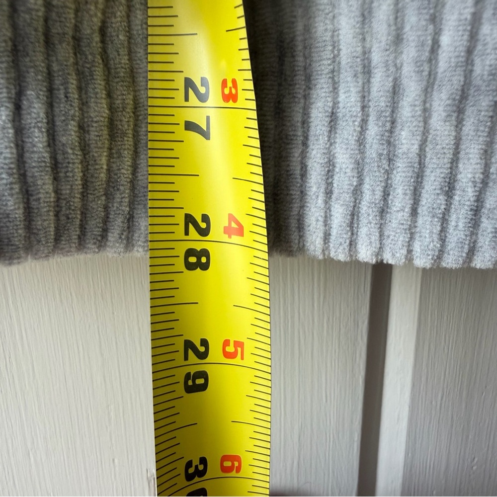 POL Gray Ribbed Hoodie with Striped Sleeve Accents - Picture 8 of 8